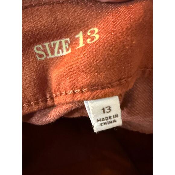 True Craft Mid Rise Skinny Juniors Size 13 Terracotta Jeans - Picture 3 of 5